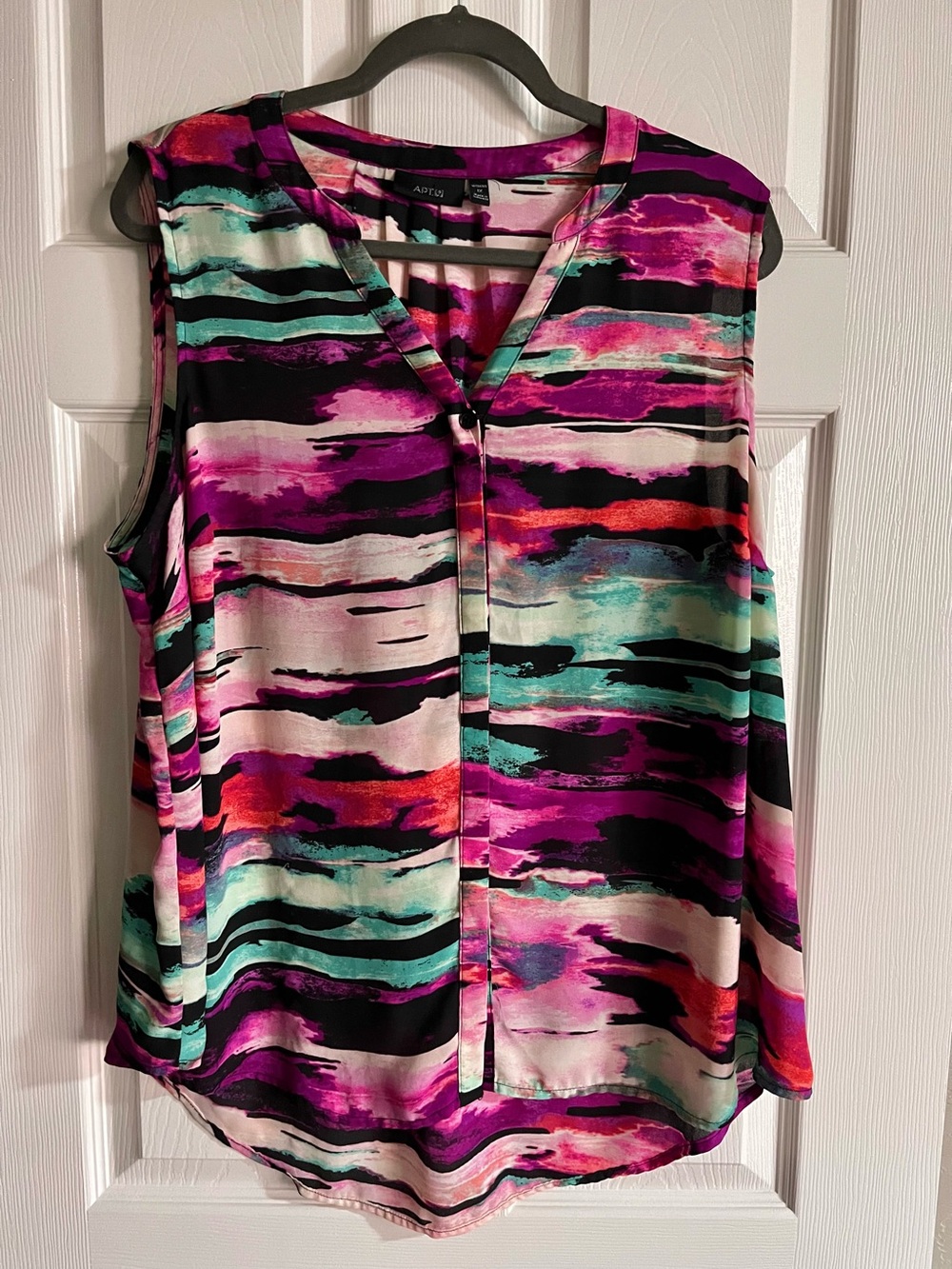 Apt 9 multi-color polyester Long Top Blouse Sz 1X